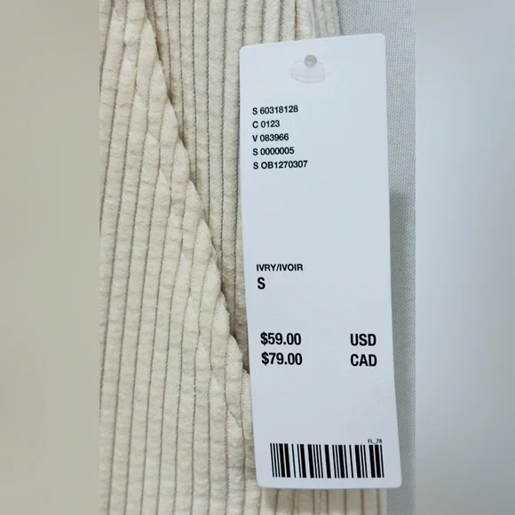 Urban Outfitters Ivory High Waist Flowy Wide-Leg Corduroy Pants. Small. NWT - Picture 11 of 15